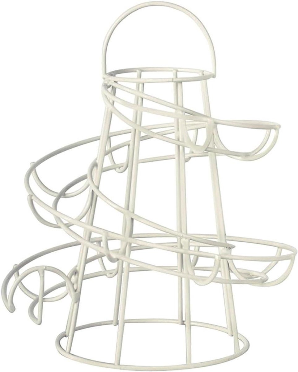 Eierhouder - Keuken Dispenser - Eieren Opbergen - Spiraal Ontwerp - 20.5 cm - Wit