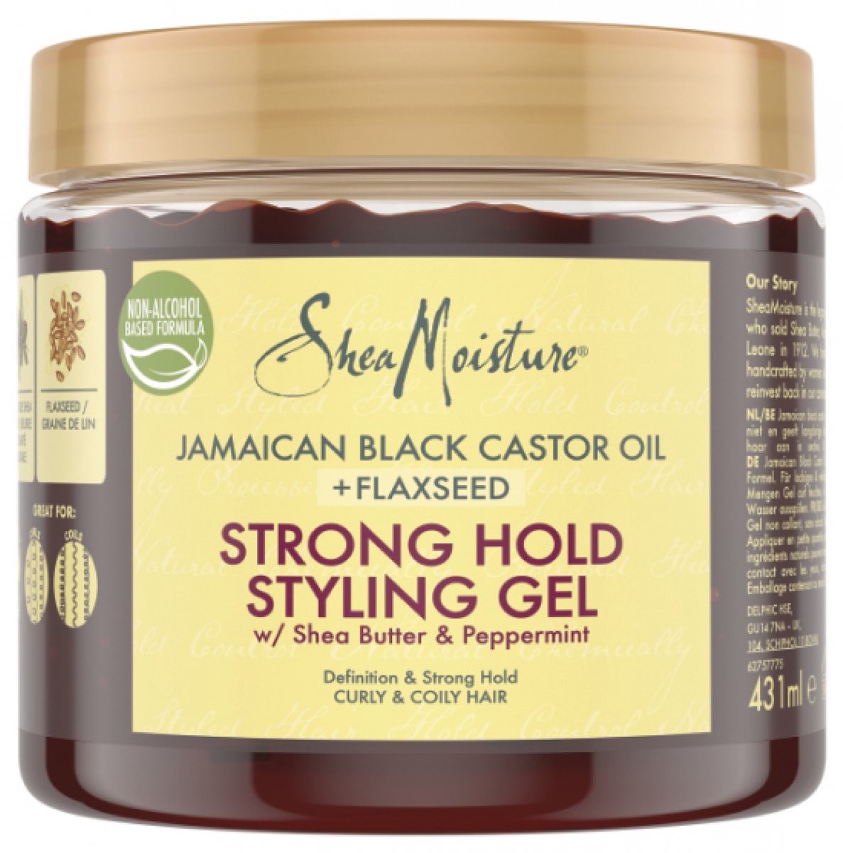 Shea Moisture Strong Hold Styling Gel Jamaican Black Castor Oil + Flaxseed - 431 ml