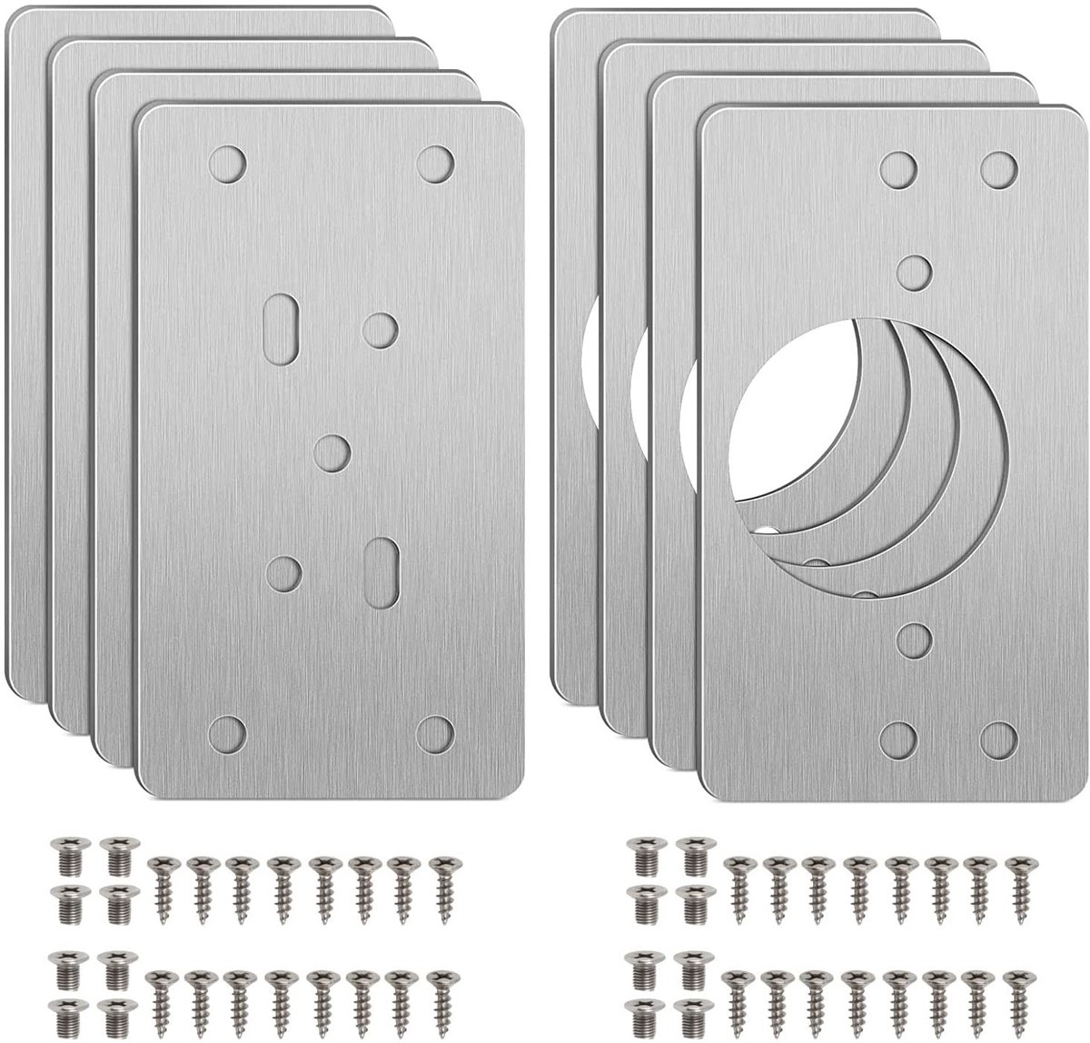 Dailygoods- Scharnier Reparatieplaat 8 Stuks - Roestvrij Staal - 35 mm Beker - Verborgen Scharnierreparatieset - Geschikt voor Kasten - Brede Toepassing - Scharnierplaat