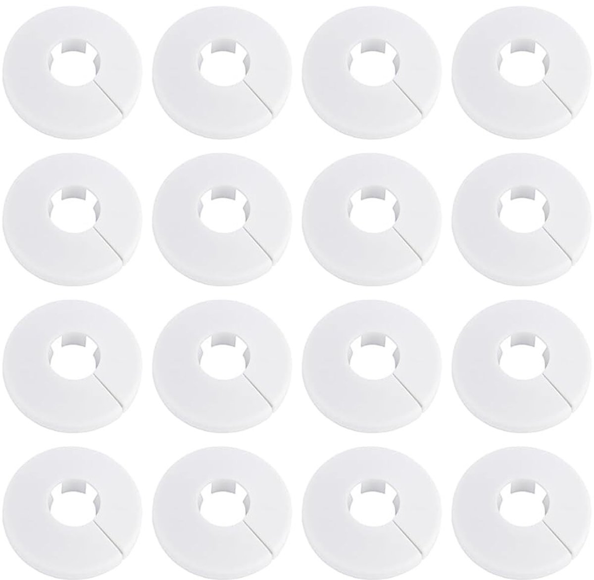 Dailygoods- Radiatorpijpafdekking 16 Stuks - Kunststof Decoratie - Lichtgewicht Rozet - Diameter 20 mm - Vervangingsbehoeften - Hoogwaardig Materiaal - Pijpafdekking
