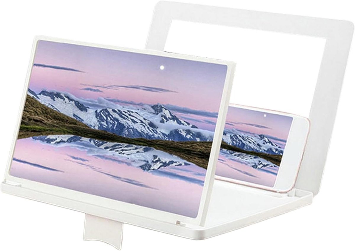 Schermvergroter Telefoon - Projector Versterker - Films Kijken - Verstelbare Hoek - 30 Cm - Wit