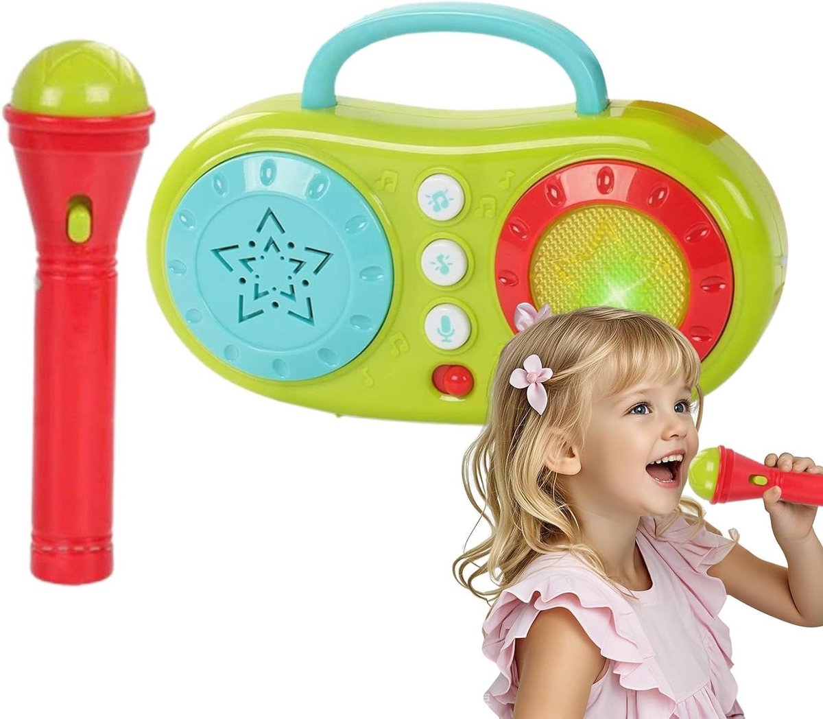 Kinder Karaoke Machine - Muziek Speelgoed - Muziek Educatie - Veelzijdige Functionaliteit - 5.5 x 15 x 5.5 cm - A