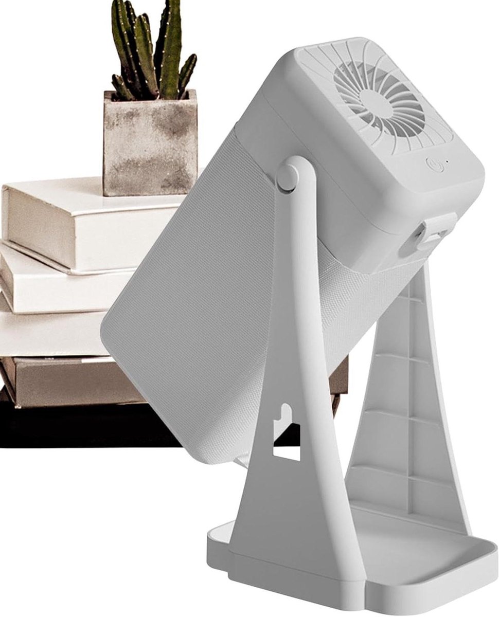 Draagbare Luchtreiniger - Luchtionisator Ventilator - Frisse Lucht - Met Nachtlampje - 28.5 x 16 x 12 cm - Wit