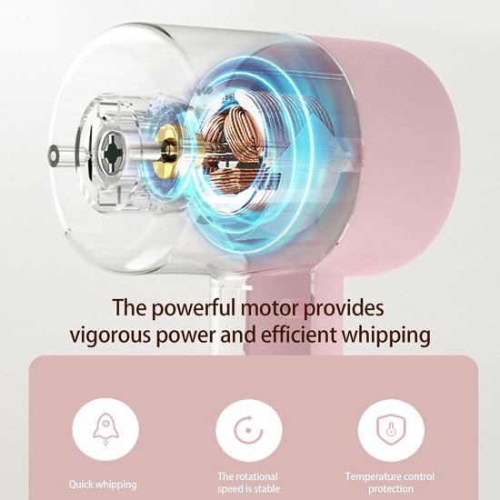 Draadloze Garde Mixer - Handmixer Keuken - Bakken En Koken - 3 Snelheden Instelbaar - 18.5 cm - Wit — afbeelding 2
