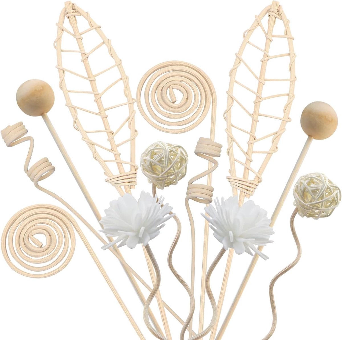 Allecto Plus - Natuurlijke rotanstaafjes voor aromadiffuser - 12 stuks voor langdurige geurverspreiding in huis, kantoor en spa