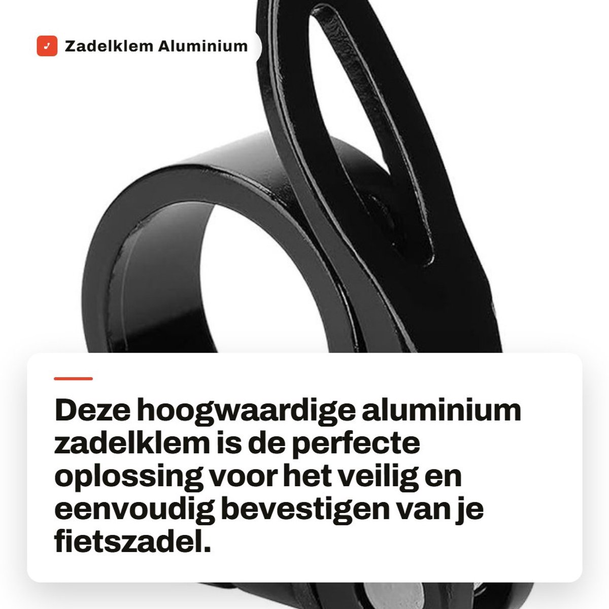 Dailygoods- Zadelklem Aluminium - 28,6mm Zadelpenklem - 25,4mm Zadelpen - Duurzaam - Eenvoudige Installatie - Twee Kleuren
