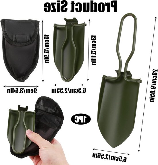 Inklapbare Schep RVS - Mini Tuinschep en Spade voor Camping en Outdoor van Merkloos	 — afbeelding 5