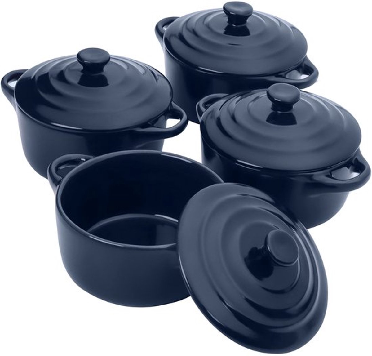 Allecto - Mini-Keramische Stoofpot - Ovenbestendig - 170 ml - Blauwe