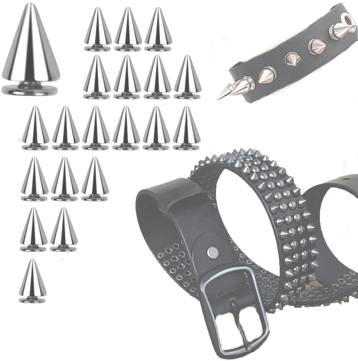 Dailygoods- Punk Spikes 20 Stuks - Kegel Spikes - Lederen Ambachten - DIY Decoratie - Aluminium - 7x9 mm - Studs