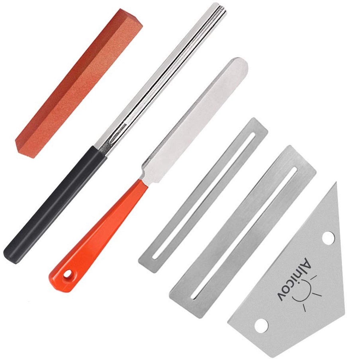 Dailygoods- Fretfile Roestvrij Staal - Fret Rocker - Fret Protector - Nivellering Tool - Luthier Gereedschap Set - Ergonomische Handgreep - Gitaar Gereedschap