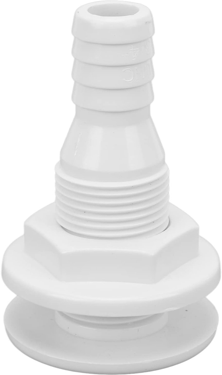 Dailygoods- Slangkoppeling 3/4 inch - Door Rompconnector - ABS Kunststof - Bootafvoerfitting - Eenvoudig te installeren - Hoge prestaties - Bootfitting