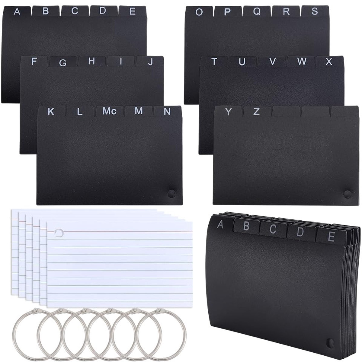 Dailygoods- Scheidingsbladen Zwart - Vinylplaten - AZ-scheidingsbladen - 127 x 76 x 0,2 mm - Voor opslag - Muziekverzameling - Vinyl Organizer