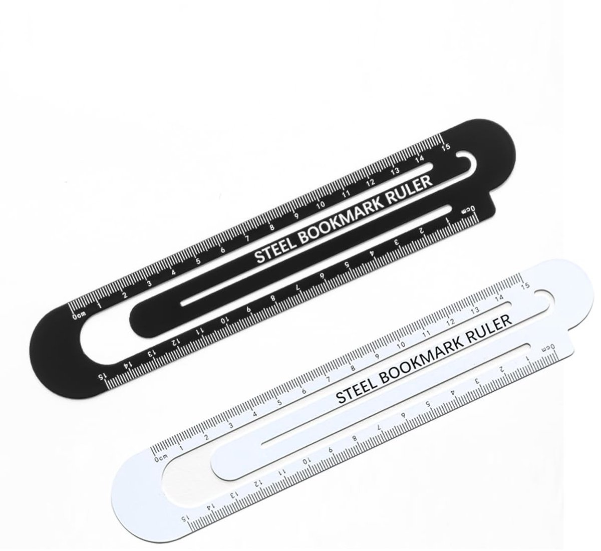 Dailygoods- Liniaal 15 cm - Metalen Bladwijzerliniaal - Zwart/Wit - Duidelijke Meetmarkeringen - Slijtvast - Ideaal voor Studenten - Meetlat