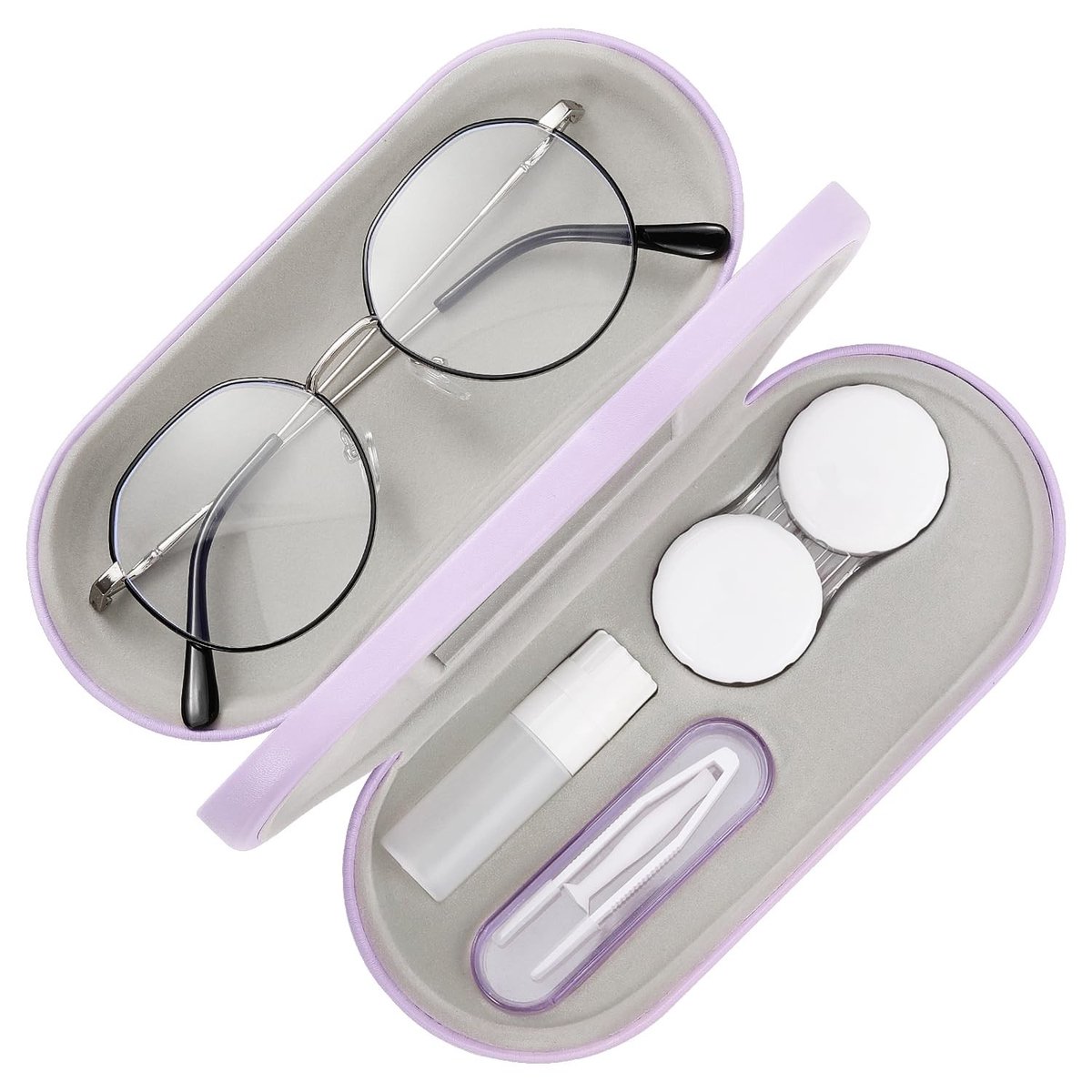 Dailygoods- Contactlenshouder met Spiegel - Brillenhouder - 2 in 1 - Opbergdoos - Accessoires - Duurzaam Materiaal - Brilhouder