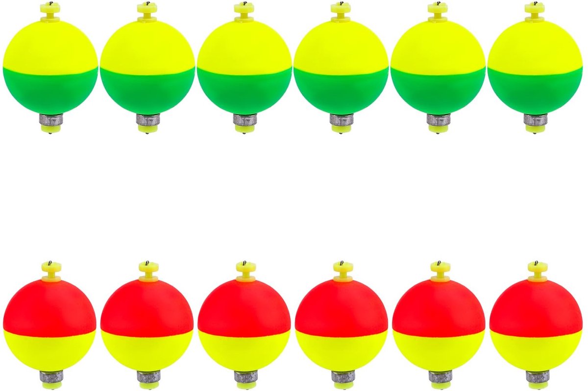 Dailygoods- Vissenfloats 12 Stuks - EVA Materialen - Antislip Sluiting - Lichtgewicht - Duurzaam - Geschikt voor Panfish en Crappie - Visbobbers
