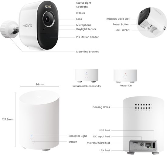 Reolink 5MP Draadloos Beveiligingscamerasysteem - AI-samenvatting - Slimme Detectie - IP67 Waterdicht - Hub 1 Lite + 2x Argus Serie B330 van Reolink — afbeelding 5