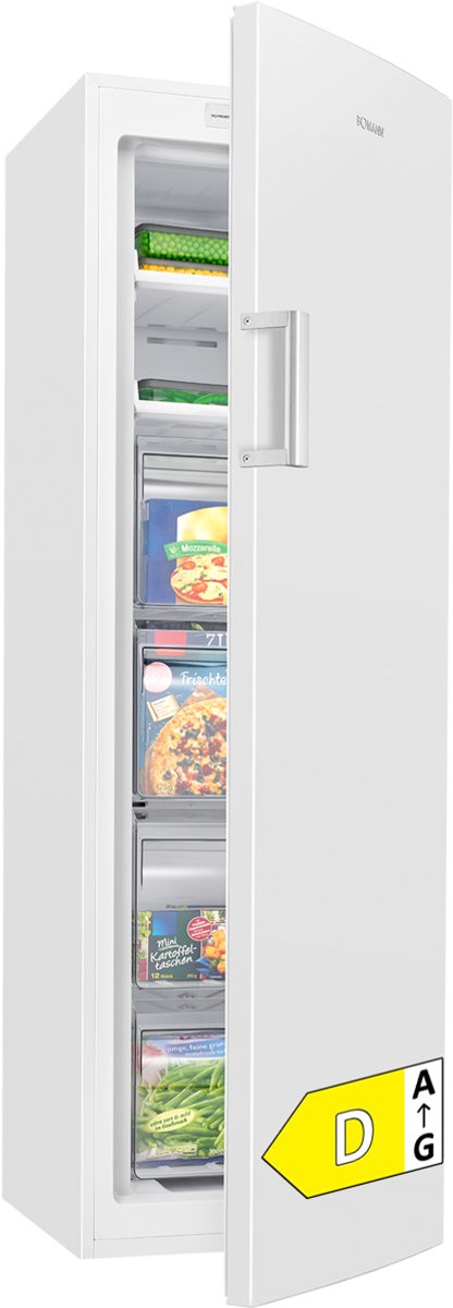 Bomann GS 7366 – No-Frost Vrijstaande Vriezer – 204 Liter – 170,5 cm hoog – Energieklasse D – Wit