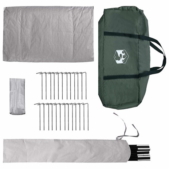 vidaXL - Tipi - Tent - Leger - Groen - 700 - x - 700 - x - 395 - cm - Polyester - en - Staal van Vidaxl — afbeelding 4