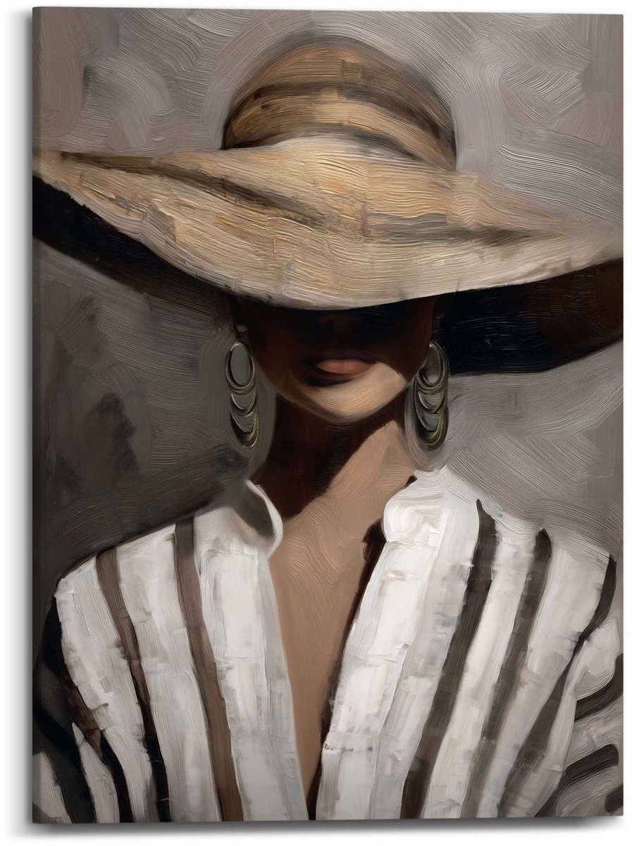 Schilderij Stijlvolle Dame - 70 x 50 - Canvas - REINDERS