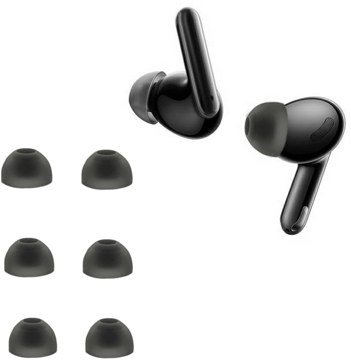 JHUBERS - Vervangende Siliconen Oordopjes voor In-Ear Hoofdtelefoons, 6 Stuks (Zwart)