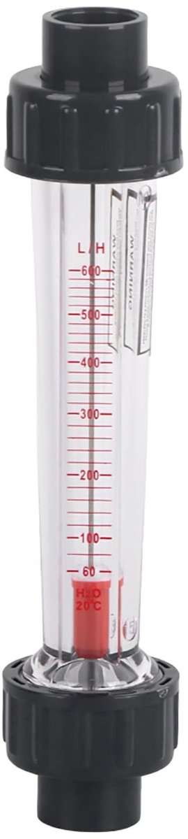 Dailygoods- Stromingsmeter 60-600 l/u - Kunststof - Vlotter - Rotameter - Nauwkeurigheid 4% - Zuur- en alkalibestendig - Flowmeter