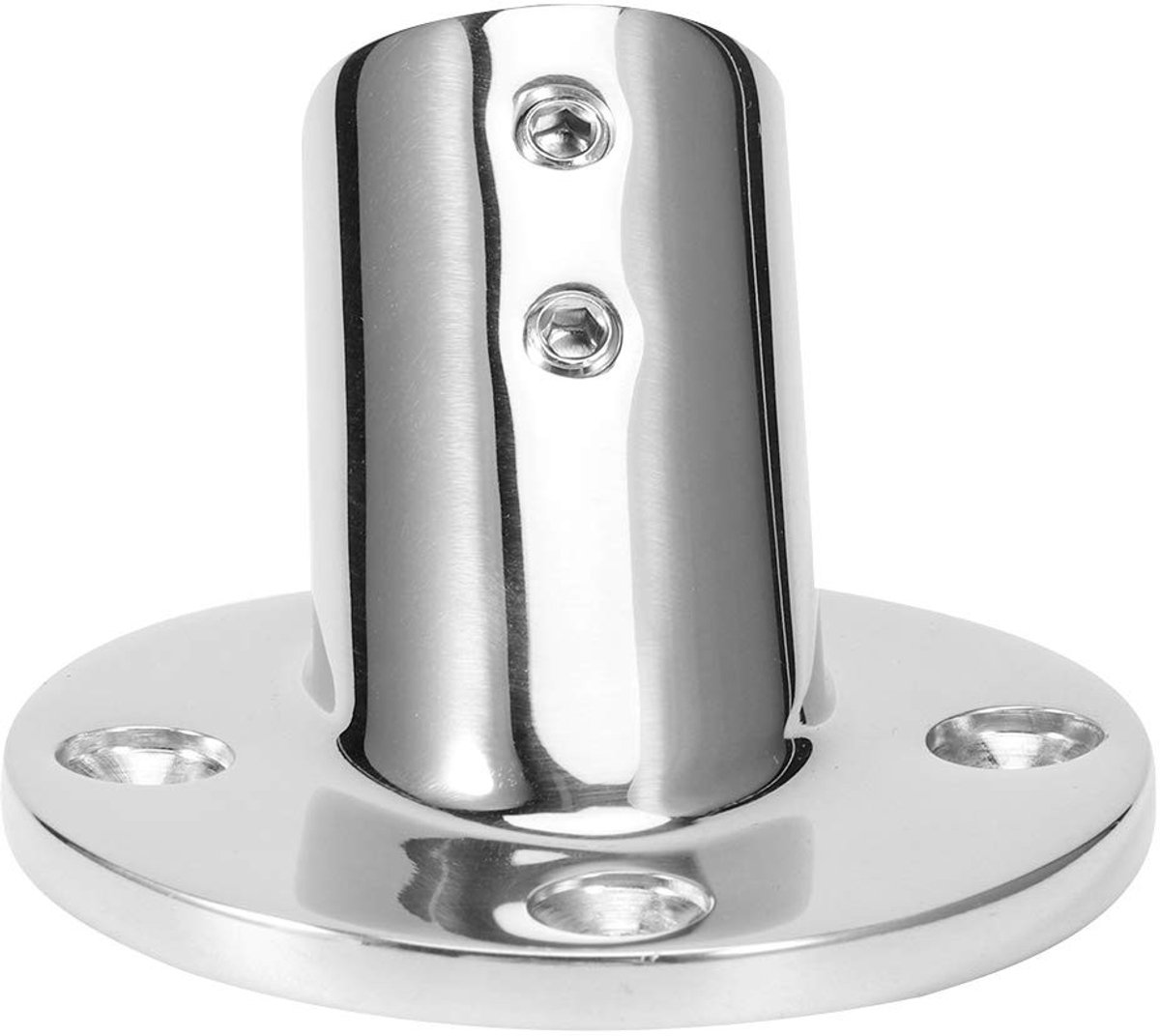 Dailygoods- Buisvoet 45 Graden - Ronde Buisbasis - 316 Roestvrij Staal - Universeel - Optionele Binnendiameter 22/25 mm - Gepolijst - Buisfitting