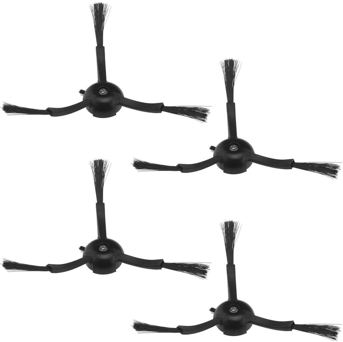 Dailygoods- Zijborstels 4 Stuks - Compatibel met Roborock S8 Pro Ultra/S7 Max Ultra/Q Revo/S7 MaxV/S7/Q7Max - Zwarte Nylon - Duurzaam - Precieze Randreiniging - Robotstofzuigerborstels