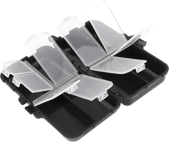 Mini Hengelaccessoires Opbergdoos, Dubbel Laags met 9 Compartimenten voor Lood en Aas (11cm x 6.5cm) - Ideaal voor Vissen en Outdoor Activiteiten van Merkloos — afbeelding 3