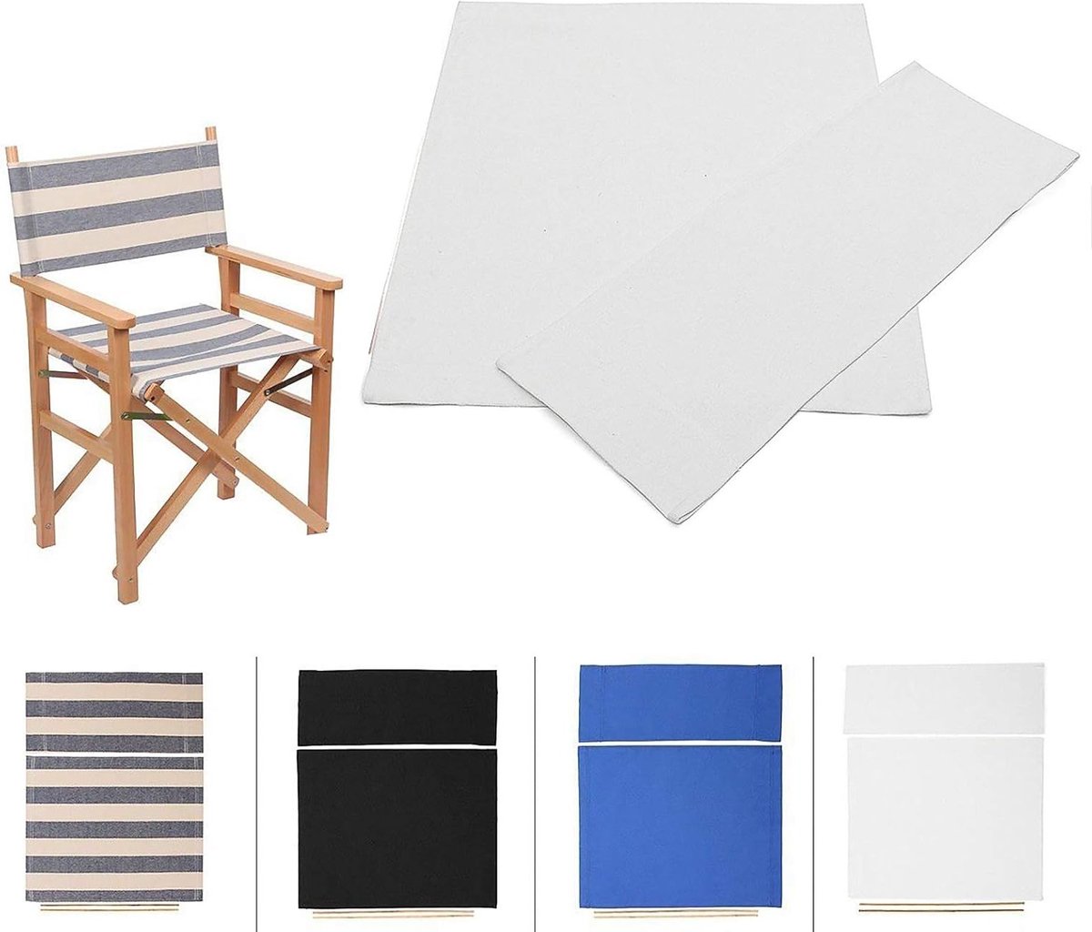SnelShoppen - Casual Home Canvas Set Stoel Cover Kit - Duurzame Interchangeable Bekleding voor Regisseursstoelen en Rio Club Stoelen - Wasbaar en Schi