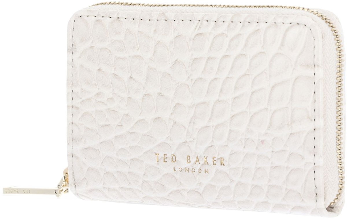 Ted Baker portemonnee Varlee Croc Effect Small Zip Around Wallet Ivory crème