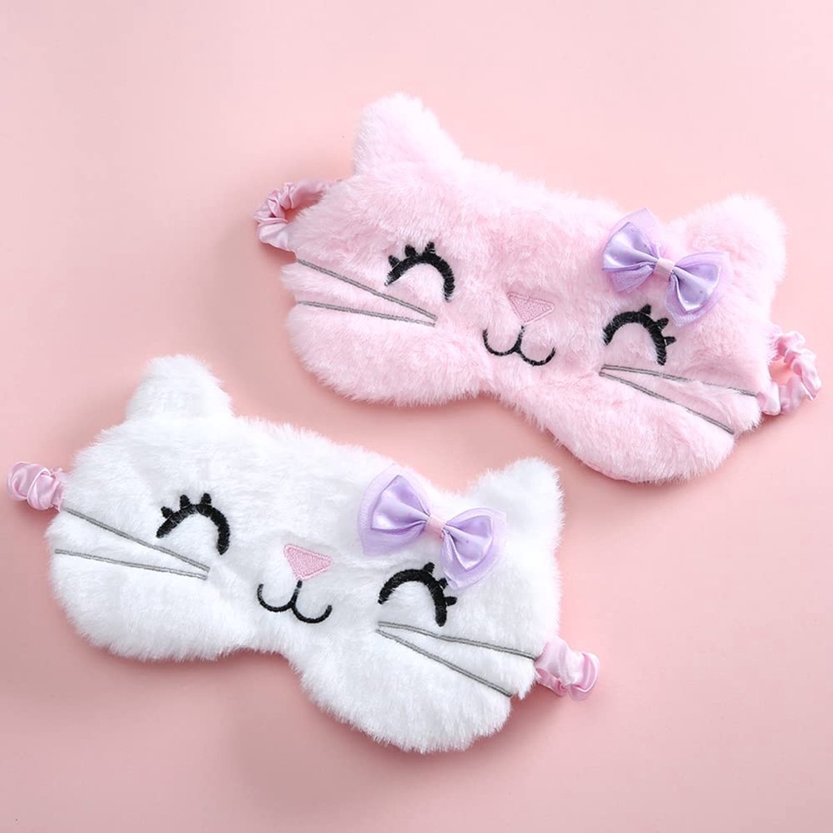 Dailygoods- Slaapmasker Kinderen - 2 Stuks - Verstelbare Elastische Band - Katoen - Ademend - Wasbaar en Herbruikbaar - Oogmasker
