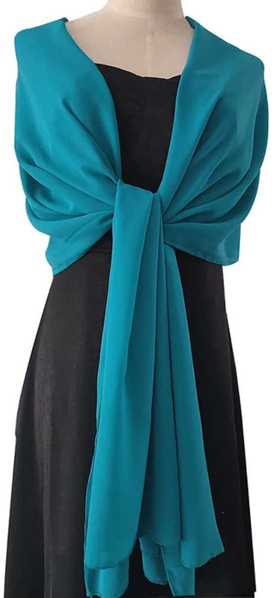 Dailygoods- Sjaal Effen Chiffon - Avondsjaal 200x70cm - Zachte Stola - Bruidsstola - Zomersjaal - Diverse Kleuren - Avonddoek