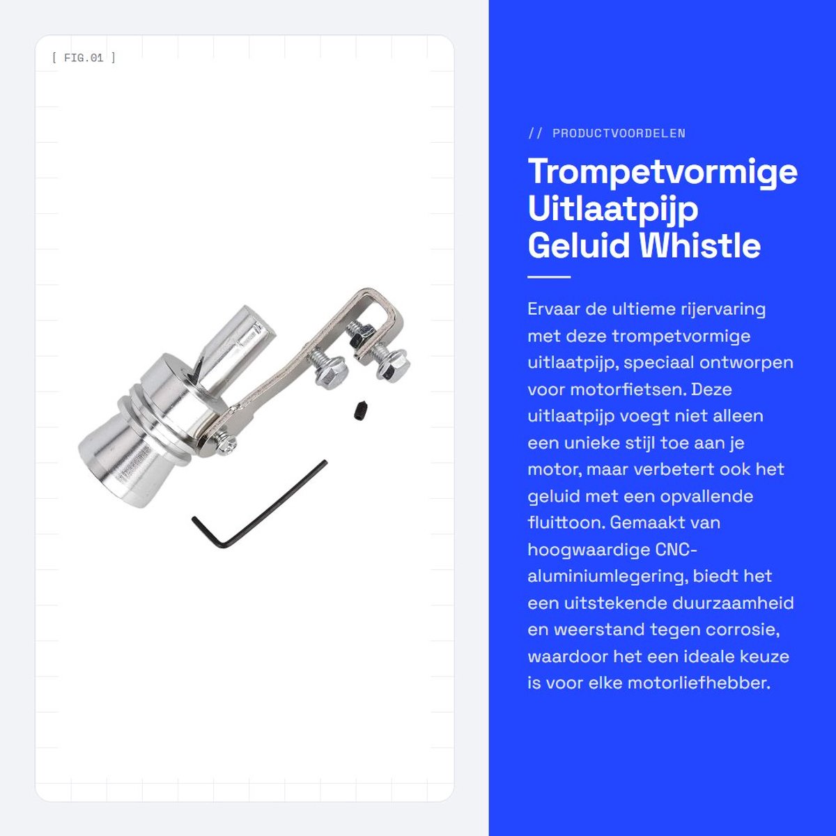 Dailygoods- Uitlaatpijp Hoogwaardige CNC-Aluminium - Drukverlichtingsventiel - Simulator - Universele Pasvorm - Eenvoudig te Installeren - Modieus Ontwerp - Uitlaat