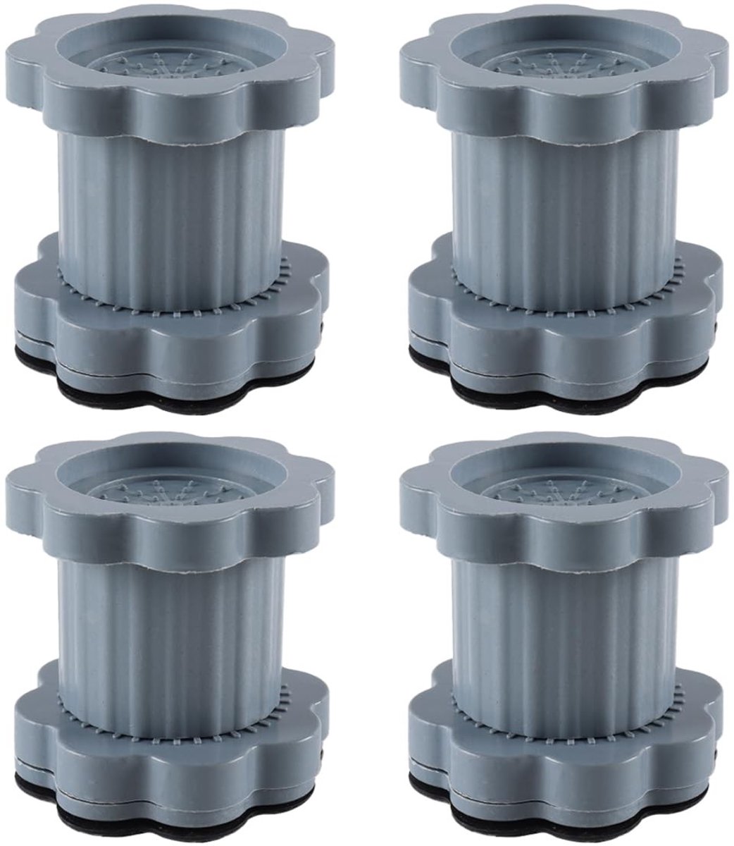 Dailygoods- Wasmachinevoetjes Antivibratie - Verstelbare Rubberen Voetjes - Schokabsorberend - Geluidsreducerend - Universele Ondersteuning - Tot 450 Pond Draagvermogen - Schokabsorberende Pads