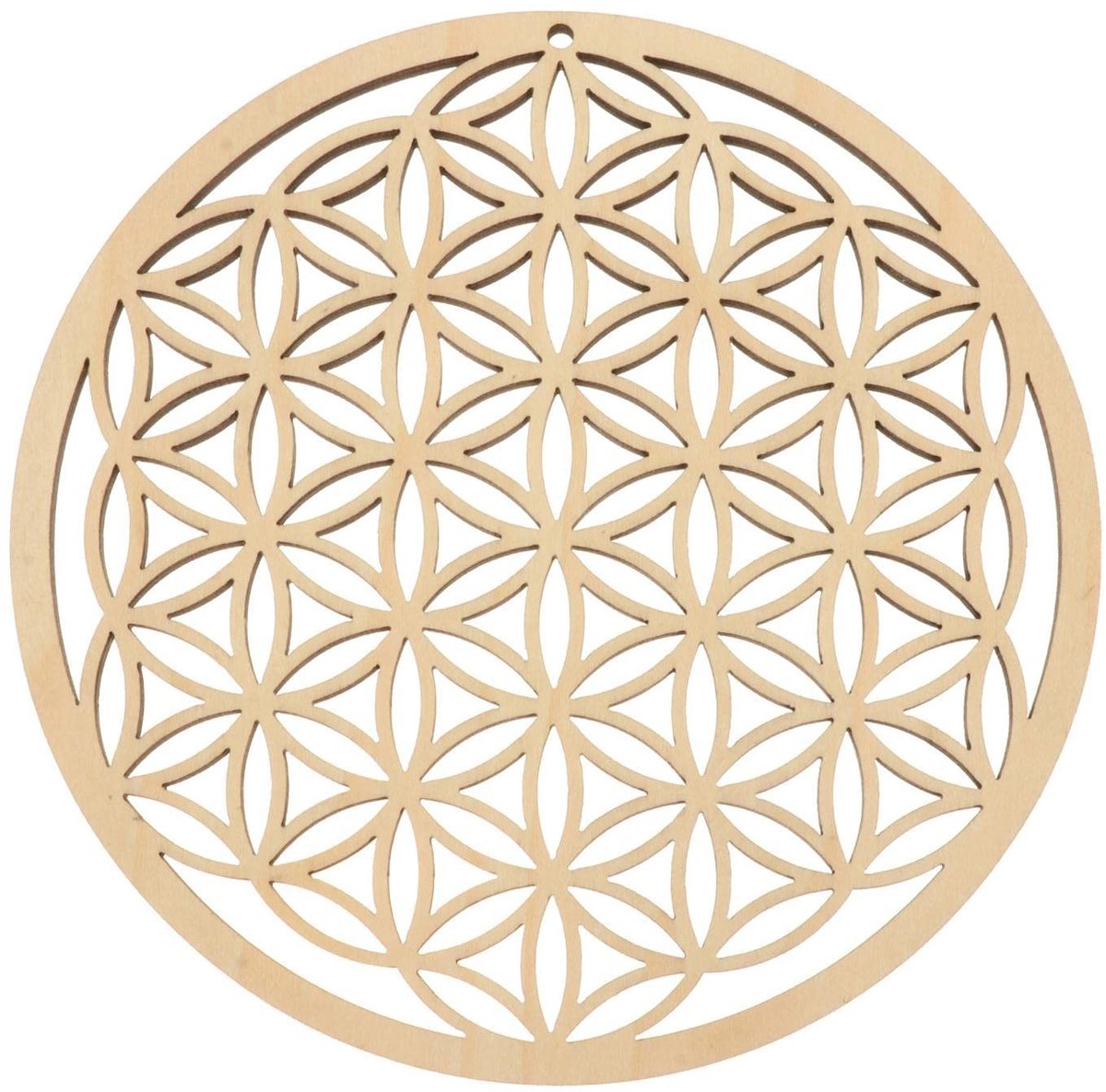 Dailygoods- Crystal Grid Houten Wanddecoratie - Meditatie Decor - Chakra Decor - Spirituele Geschenken - 14cm/5inch - Positieve Energie