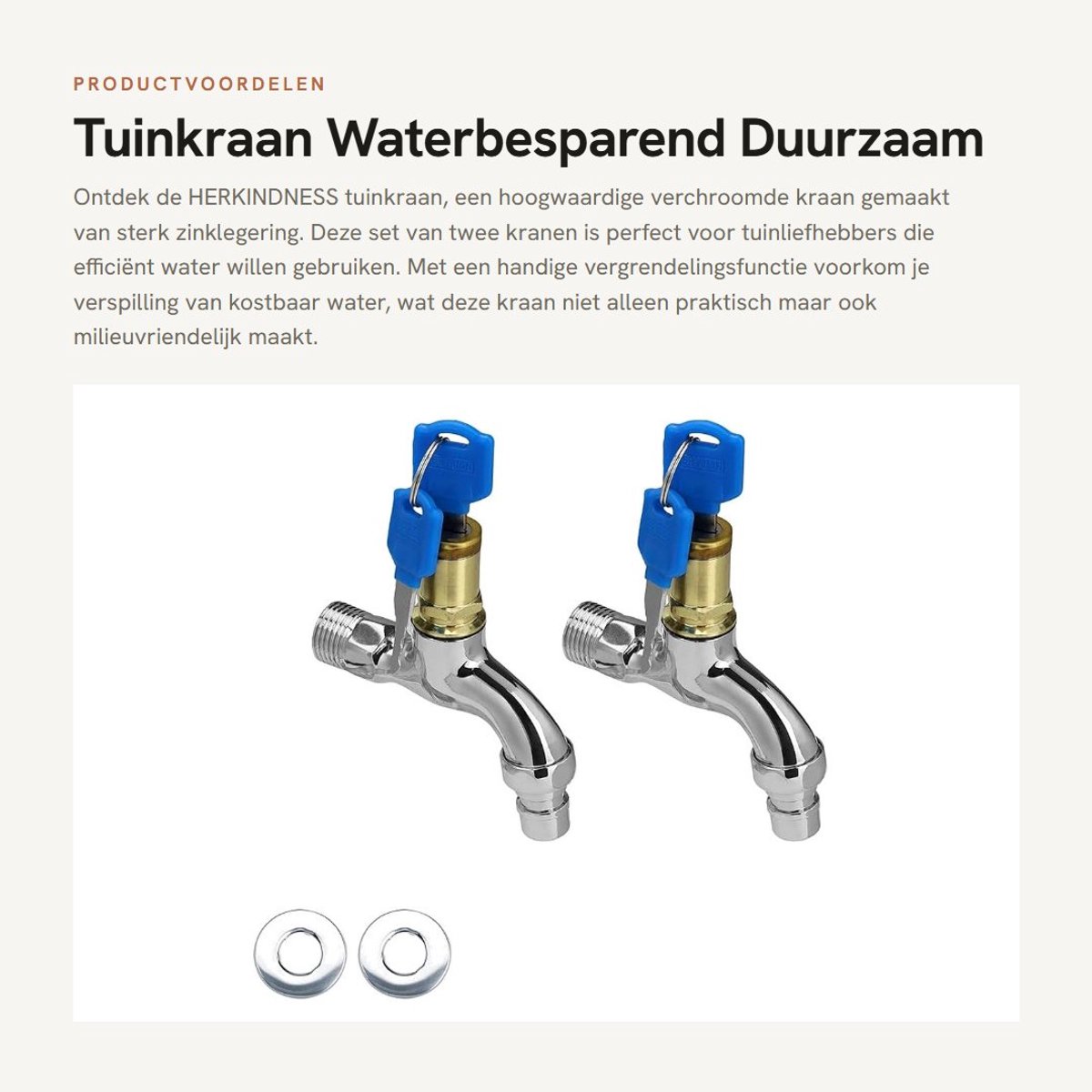 Dailygoods- Tuinkraan met Slot - Buitenkraan - Gevelkraan - Vorstbestendig - Zinklegering - 2 Stuks - 10 cm Hoog