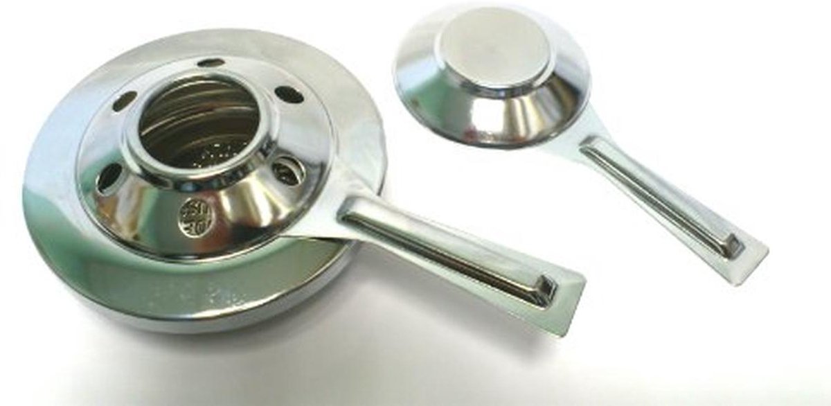 Brandpastahouder - Brandstofhouder - Warmhouden Eten - Verstelbare Vlamregeling - Ø 9.5 cm - Zilverkleurig