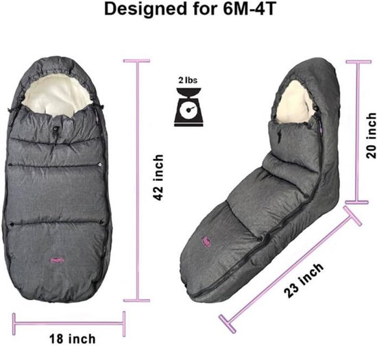 Winter voetenzak - Kinderwagen deken - Baby warm houden - Verstelbaar en afneembaar - 99 cm hoogte - Beige — afbeelding 4