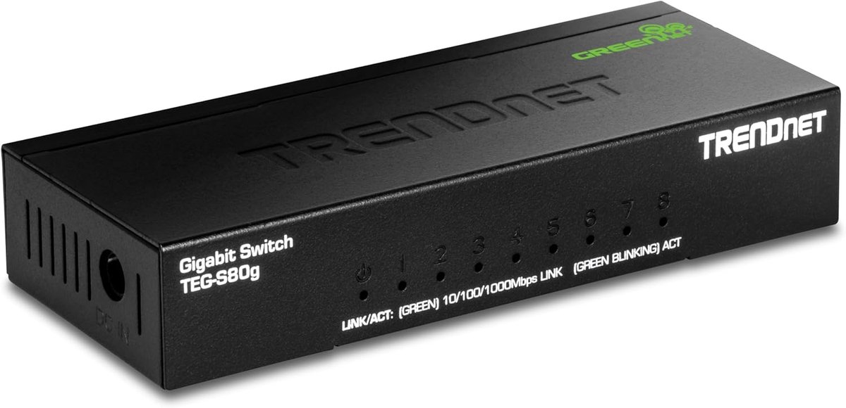 8-poorts Switch - Ethernet Hub - Netwerk Uitbreiden - Ventilatorloos Ontwerp - 16 Gbps Capaciteit - Metaal
