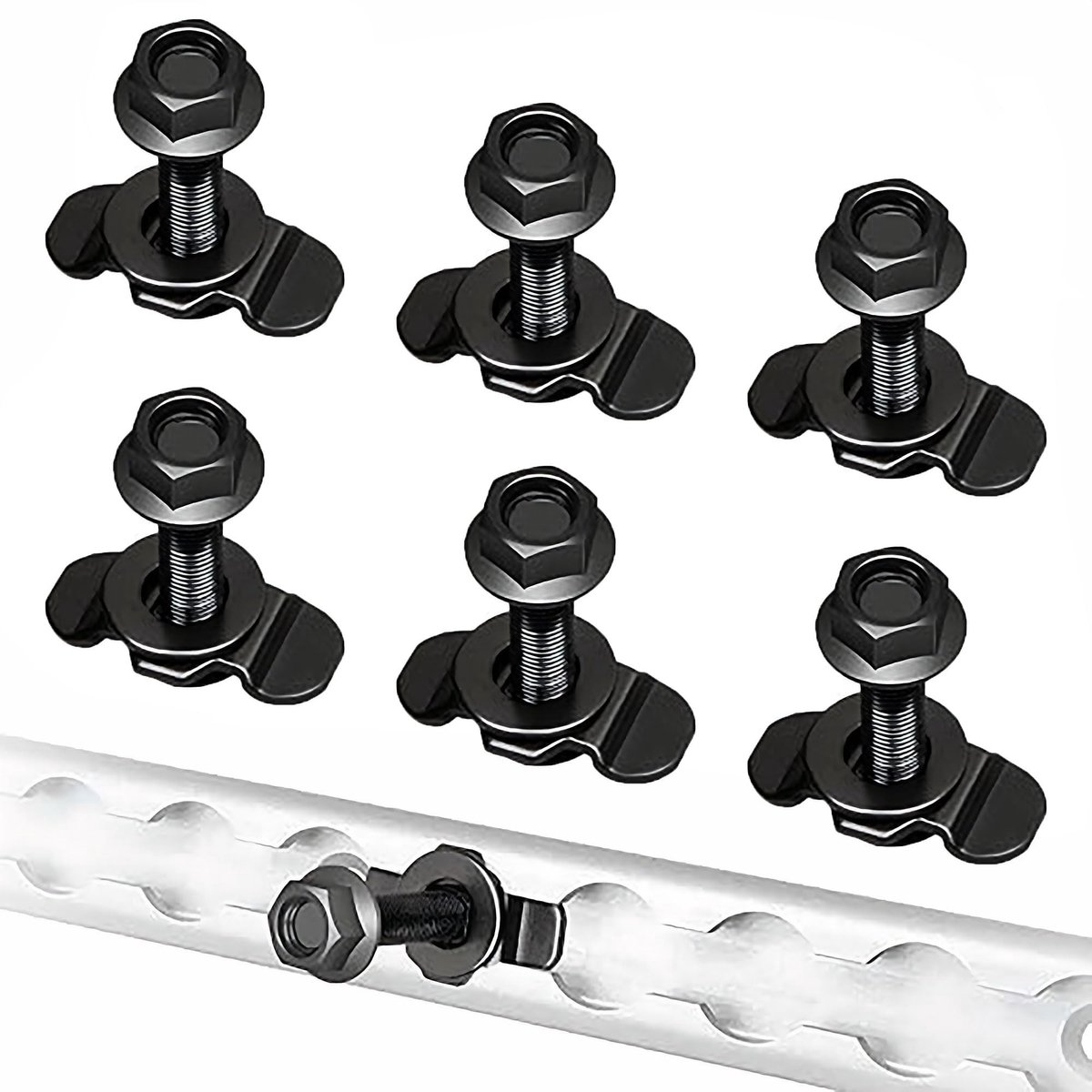Dailygoods- Schroefbevestigingen 6 Stuks - Bevestigingsmateriaal Schaduwdoek - Luchtrails - Aanhangers - Vrachtwagens - Verzinkt Staal