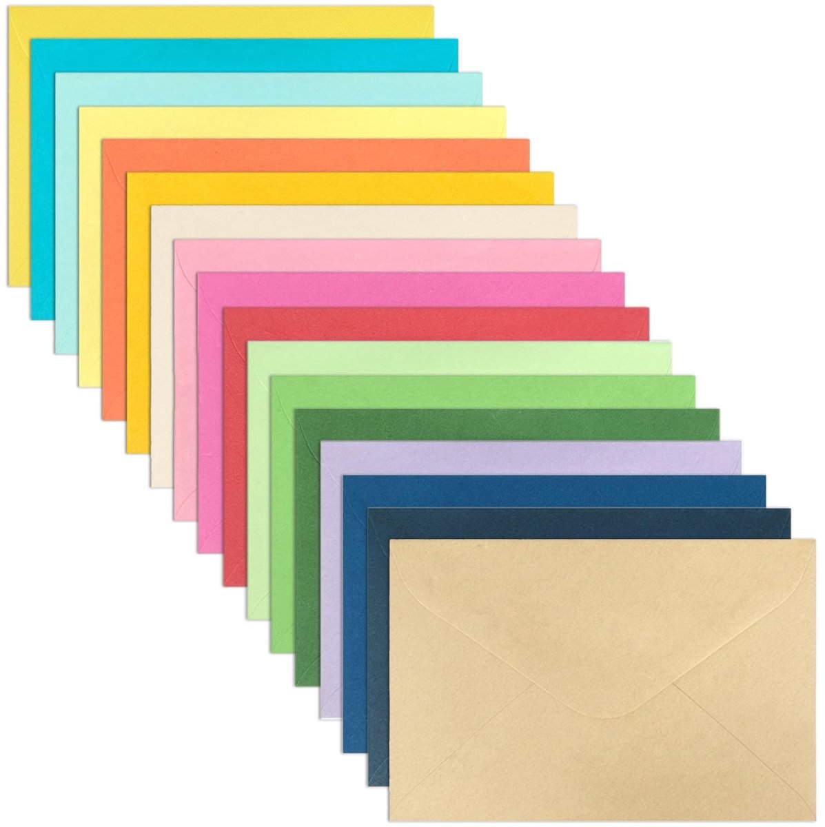 Dailygoods- Enveloppen 85 Stuks - Kleurrijke Enveloppen 17 Kleuren - Hoogwaardige Enveloppen 130 g/m² - Formaat 16 x 11 cm - Zelfklevende Sluiting - Betrouwbare Bescherming - Kleurige Brieven
