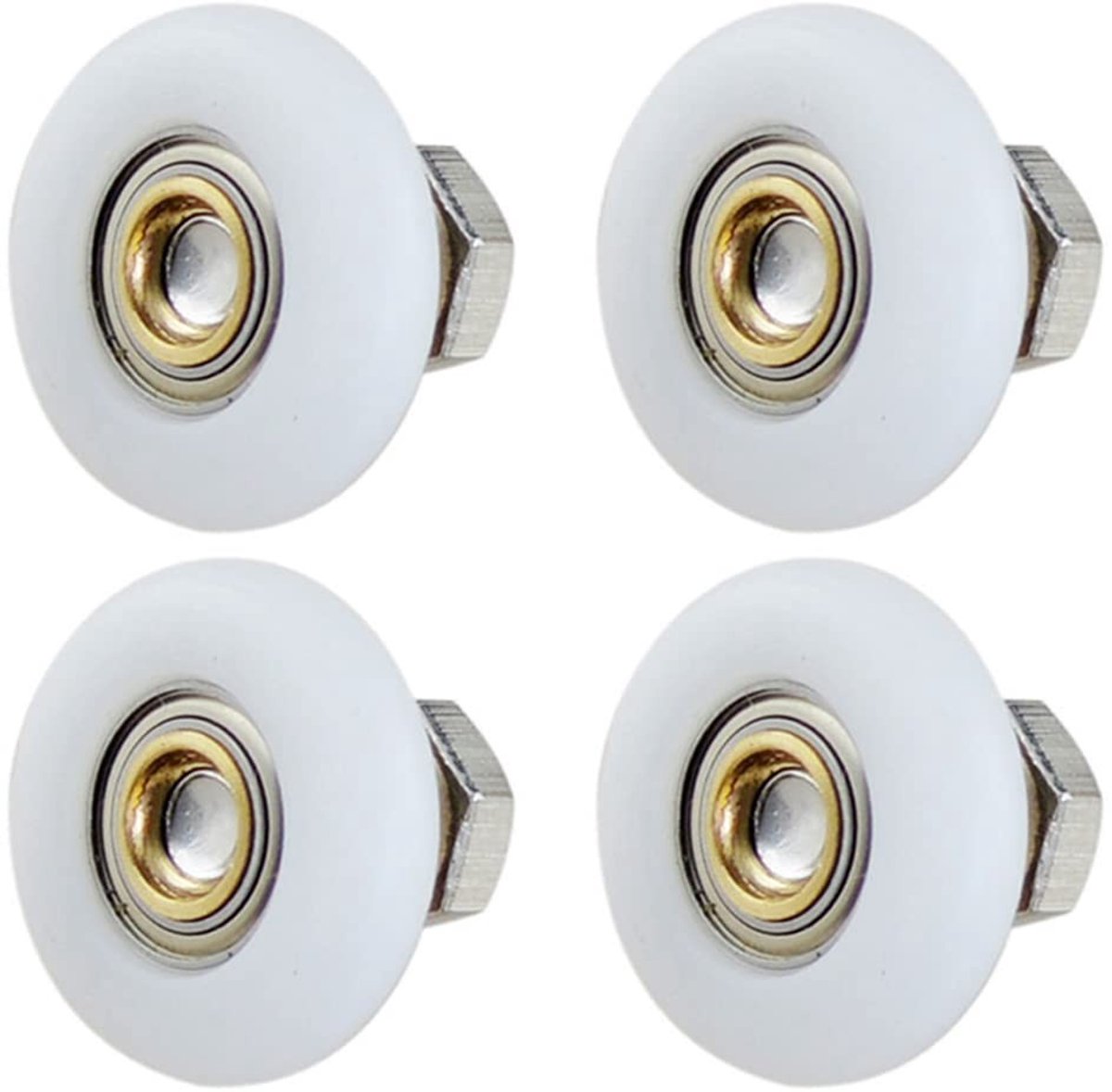 Dailygoods- Douchedeur Rollers 27mm - Vervangingswieltjes - Hoogwaardig Nylon - Waterdicht - Slijtvast - 4 Stuks - Deurroller