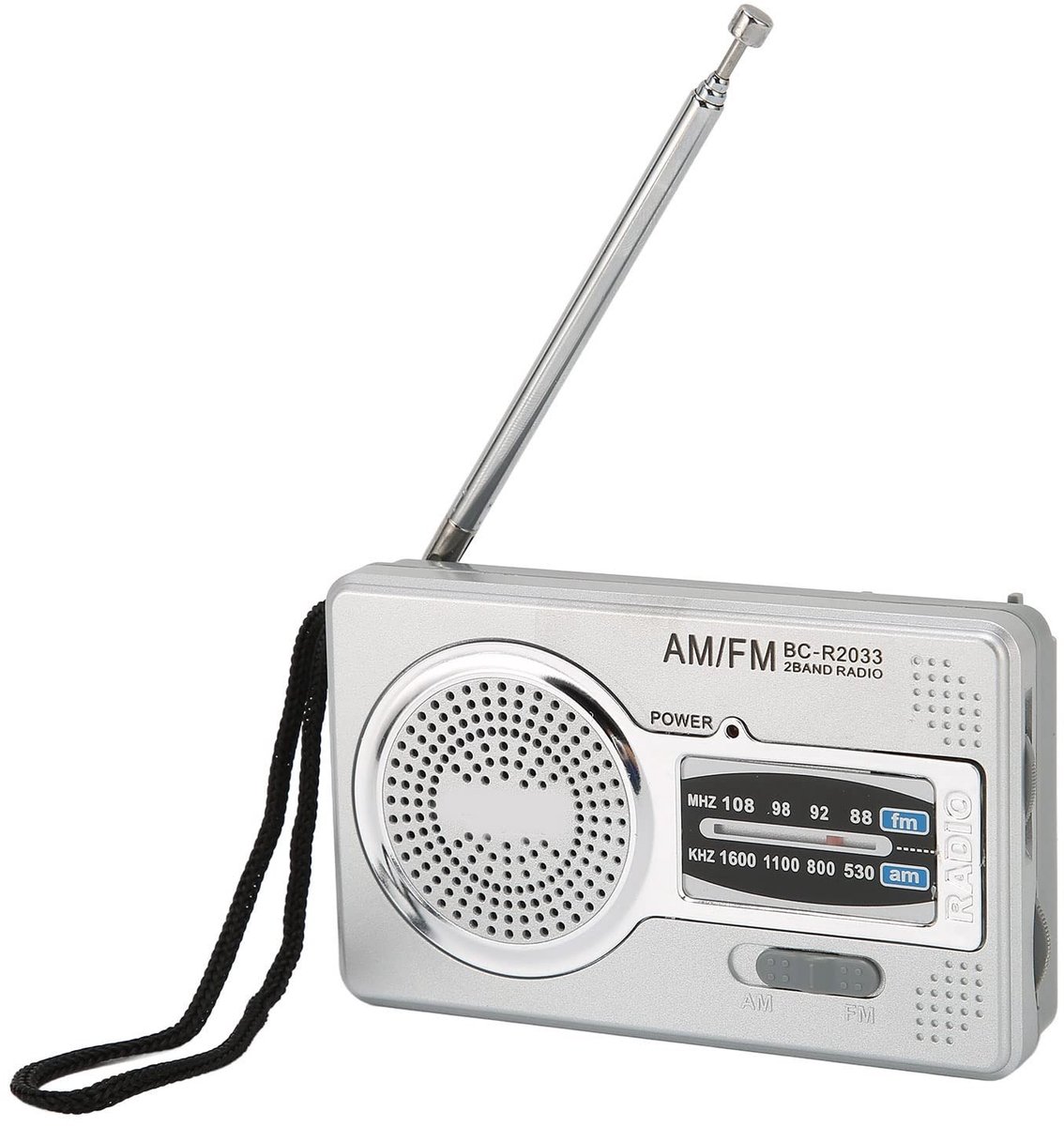 Dailygoods- Transistorradio Draagbaar - AM/FM Radio - Batterij Aangedreven - Hoofdtelefoonaansluiting - Vintage - Ideaal voor Thuis en Kamperen