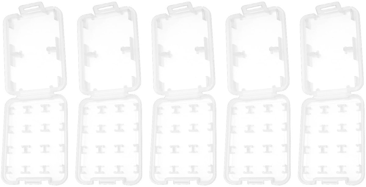 Dailygoods- Geheugenkaart Case 8-Sleuven - Opbergdoos Waterdicht - Harde Protector - Geschikt voor 2x SD/6x TF - PP Materiaal - 57.7x43x8.4mm