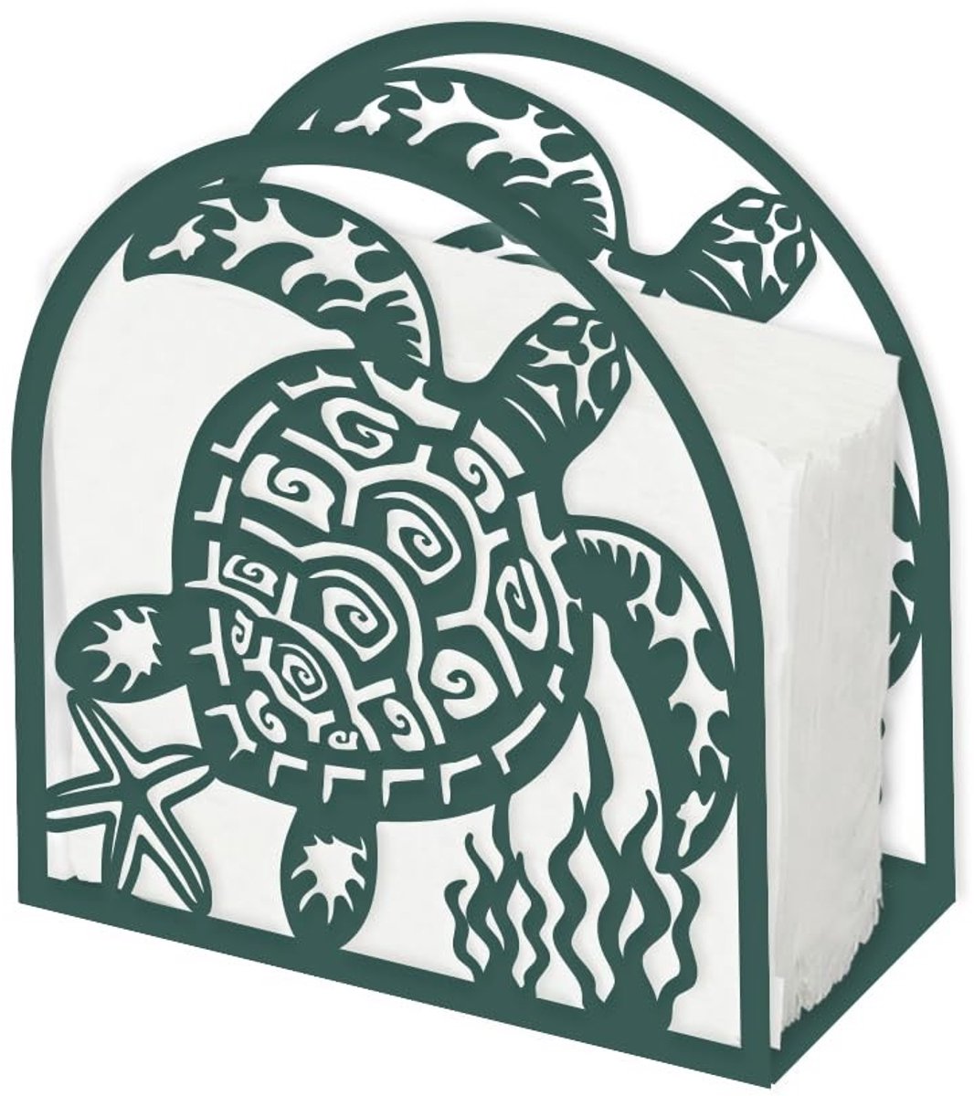 Dailygoods - Groene Schildpad Servethouder - Unieke Tafeldecoratie voor Strand en Eettafel