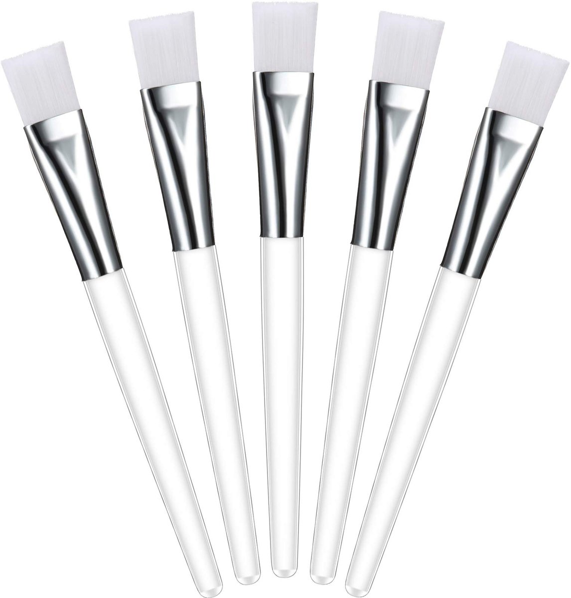 Dailygoods- Gezichtsmaskerborstel Set van 24 Stuks - Cosmetische Make-upkwasten - Gereedschap voor Oogmasker - DIY Toepassingen - Transparant Design