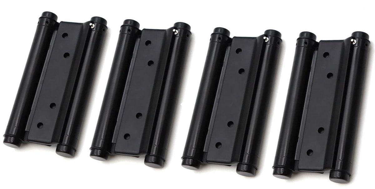 Dailygoods- Deurscharnieren 5 Inch - 4 Stuks - Roestvrij Staal - Dubbelwerkend - Verstelbaar - Geschikt voor Deurdikte tot 3cm - Deurscharnier