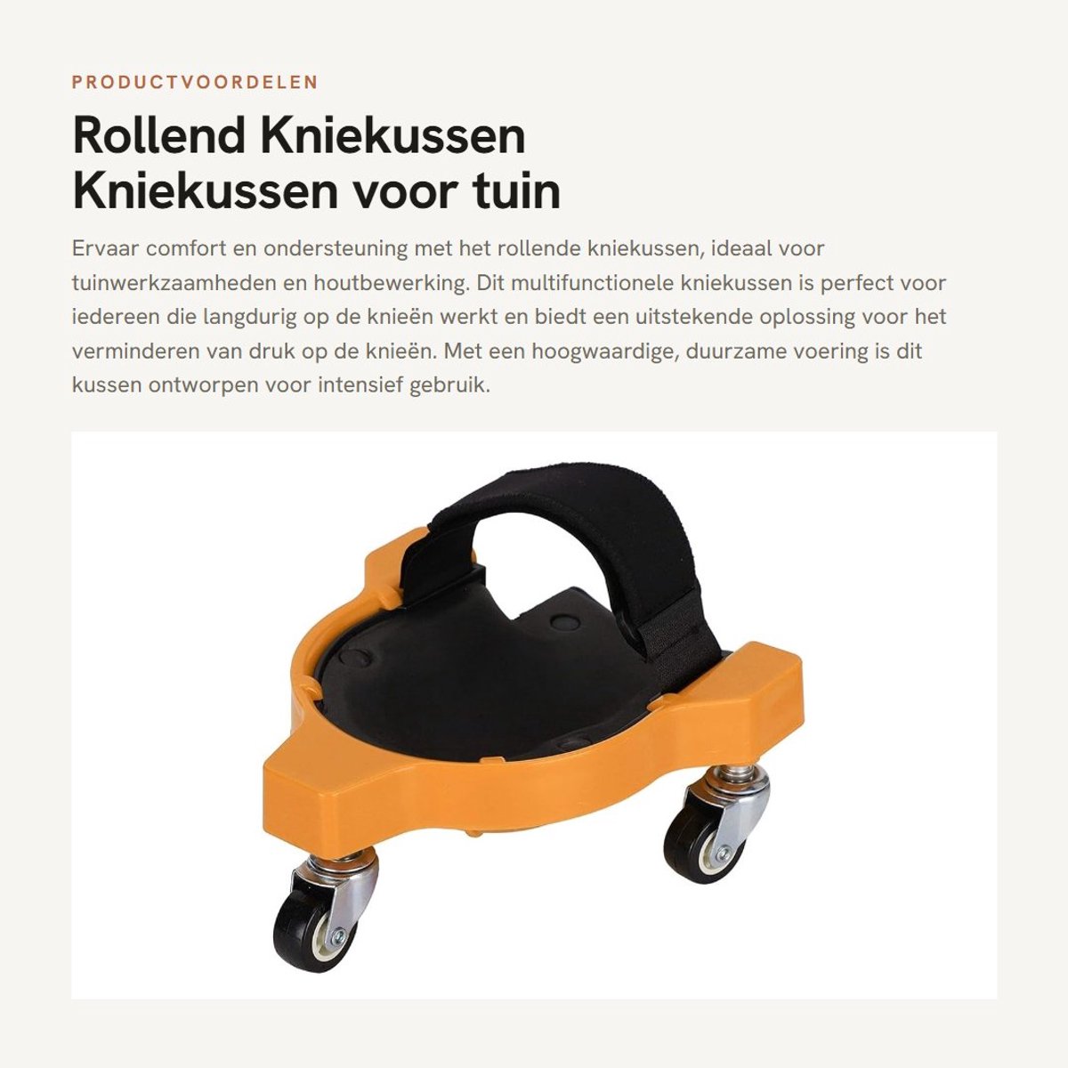 Dailygoods- Kniekussen Multifunctioneel - Kniebeschermers voor Houtbewerking - Verstelbare Riem - Comfortabel en Duurzaam - Kunststof met Zachte Voering