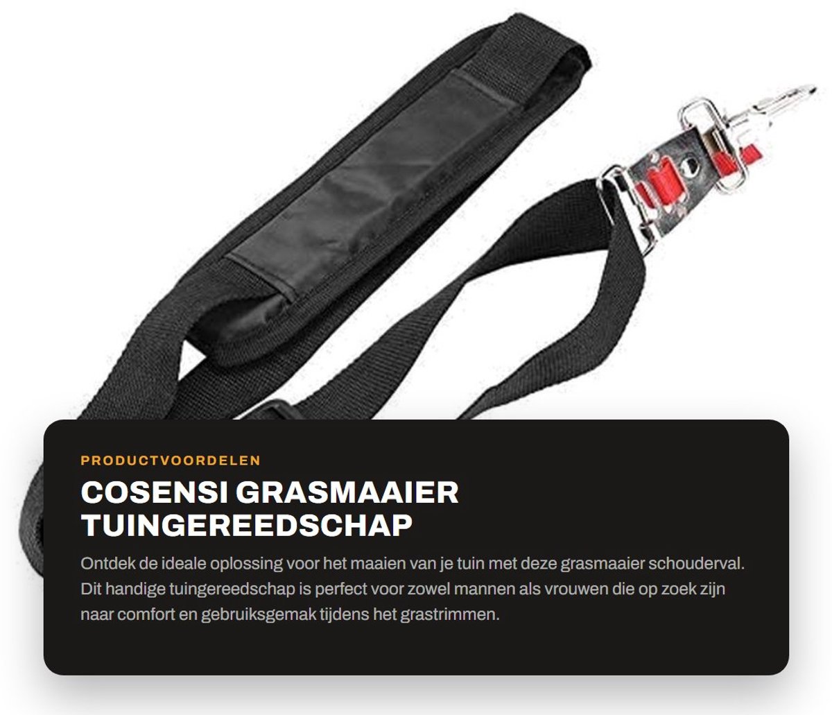 Dailygoods - Grasmaaier - Tuingereedschap - Schouderval voor comfort - Nylon - Verstelbaar - Geschikt voor mannen en vrouwen - 1 stuk