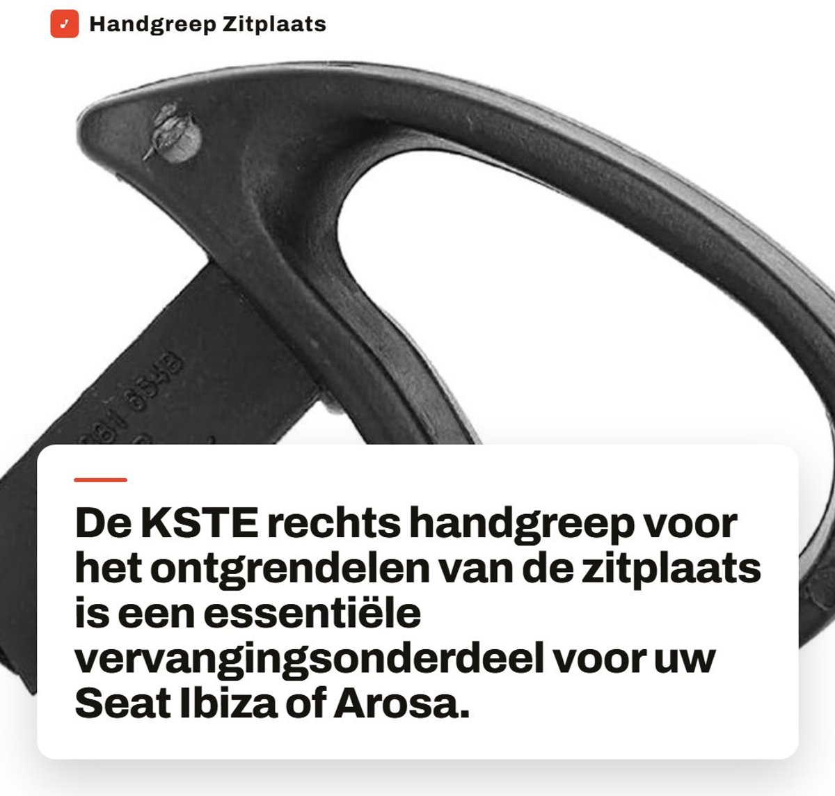 Dailygoods- Autostoel Handgreep Hoogwaardige Kwaliteit - Geschikt voor Seat Ibiza/Arosa - OEM Normen - Eenvoudige Installatie - Referentienummer 1J3881634B - Schokbestendig - Stoelhendel